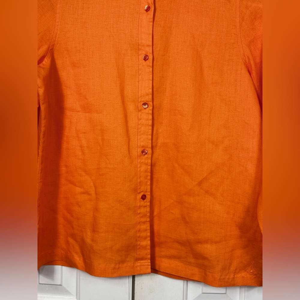 Pendleton 100% Linen Orange Button Down Shirt Lad… - image 5